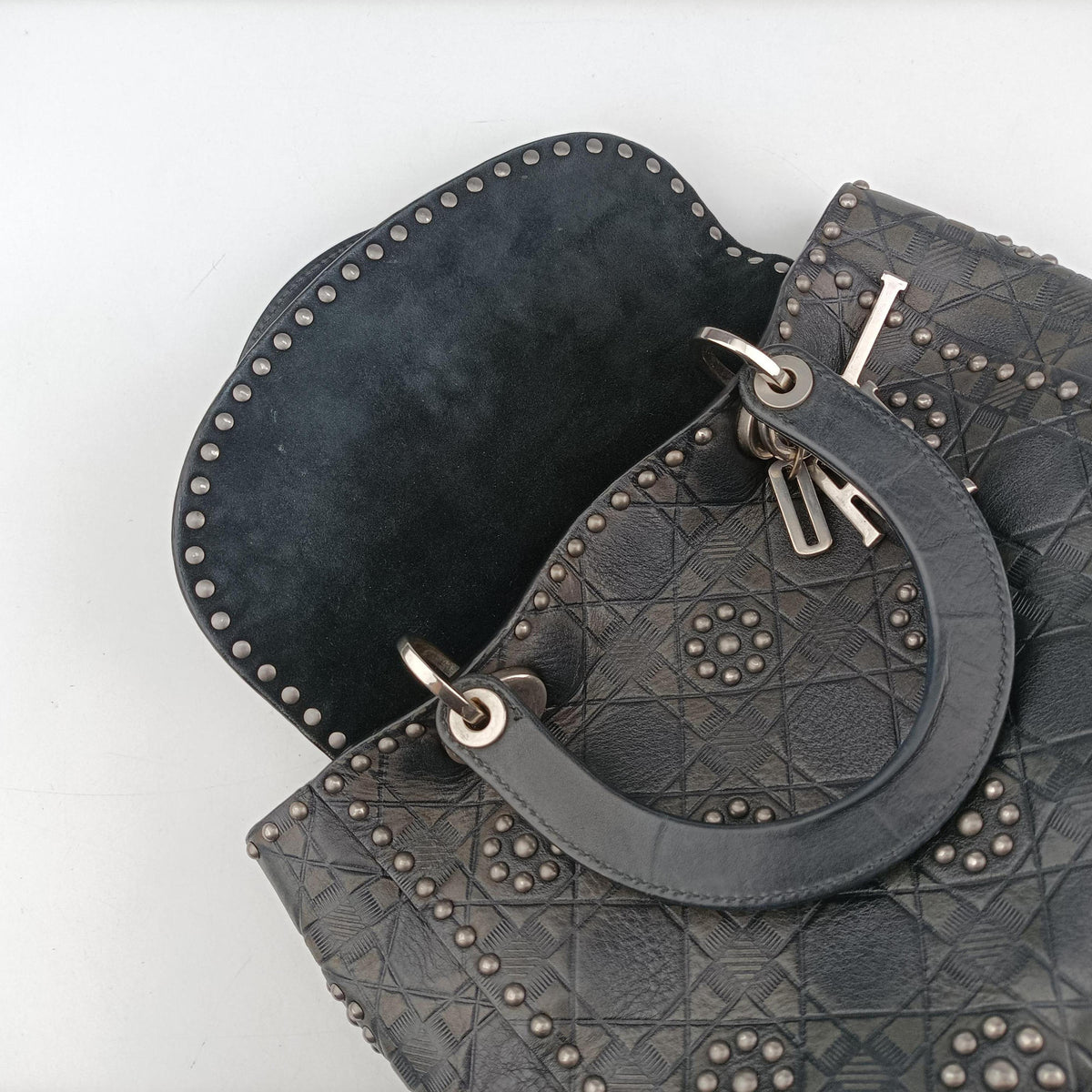 Vintage Christian Dior Lady Dior Black Leather  shoulderbag | stylenewstar