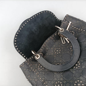 Vintage Christian Dior Lady Dior Black Leather  shoulderbag | stylenewstar