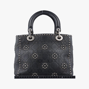 Vintage Christian Dior Lady Dior Black Leather  shoulderbag | stylenewstar