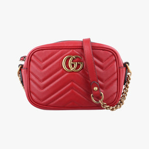 Secondhand Gucci GG Marmont Red Leather 448065 shoulderbag | stylenewstar