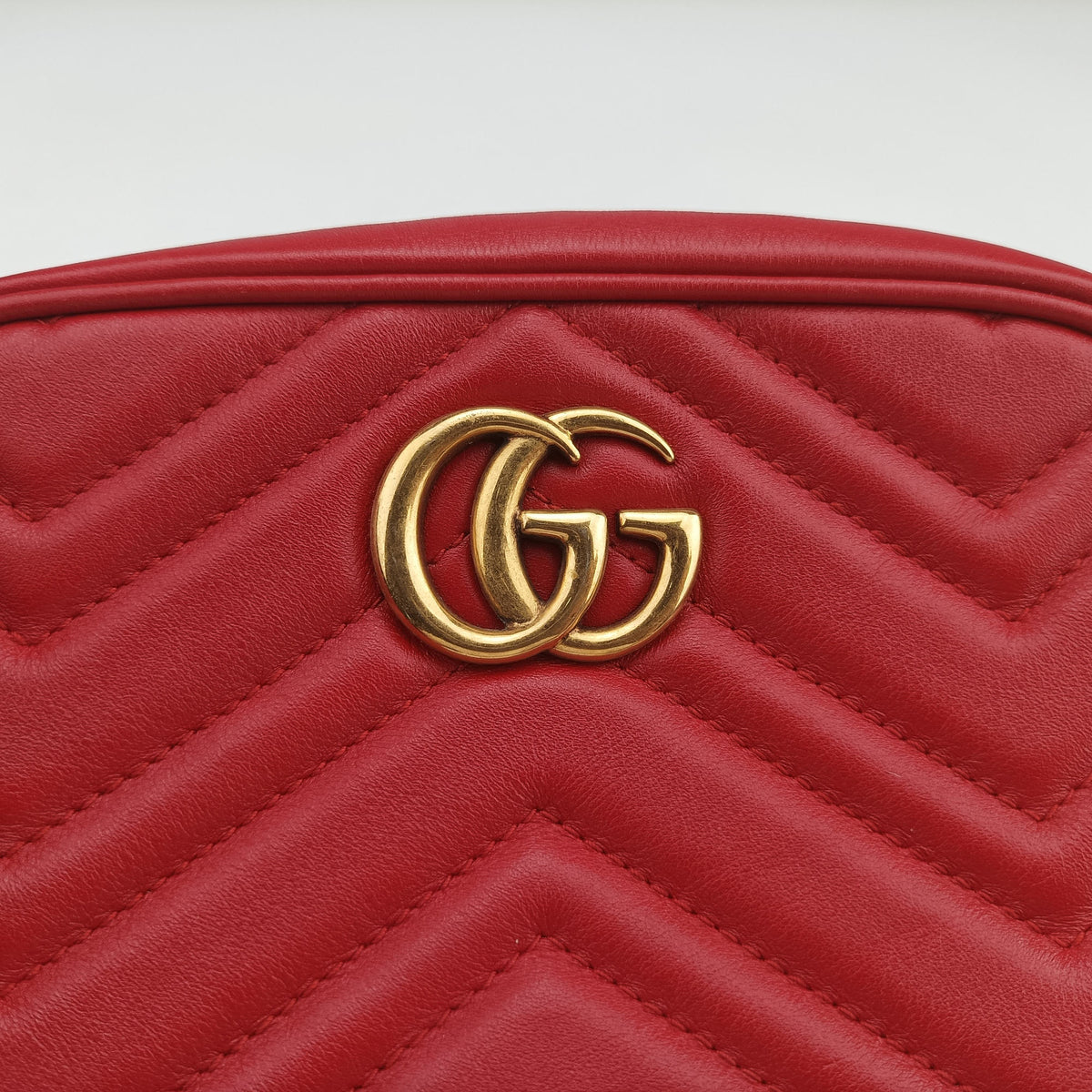 Secondhand Gucci GG Marmont Red Leather 448065 shoulderbag | stylenewstar