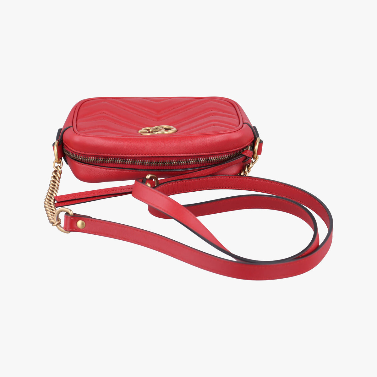 Secondhand Gucci GG Marmont Red Leather 448065 shoulderbag | stylenewstar