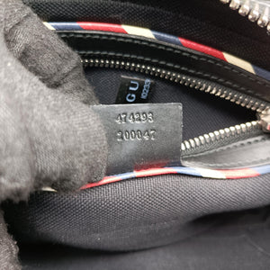 Vintage Gucci Night Courrier badge embellished Black×multi PVC coated canvas 474293 bum bag/waist bag | stylenewstar