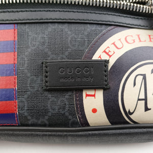 Vintage Gucci Night Courrier badge embellished Black×multi PVC coated canvas 474293 bum bag/waist bag | stylenewstar