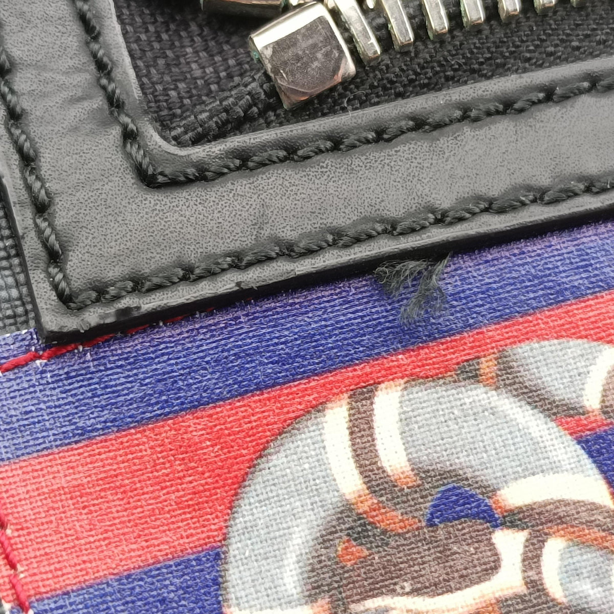 Vintage Gucci Night Courrier badge embellished Black×multi PVC coated canvas 474293 bum bag/waist bag | stylenewstar