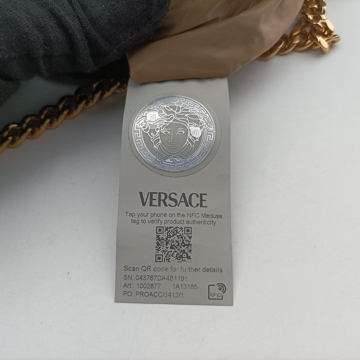 Secondhand VERSACE Medusa blue Fabric  shoulderbag | stylenewstar