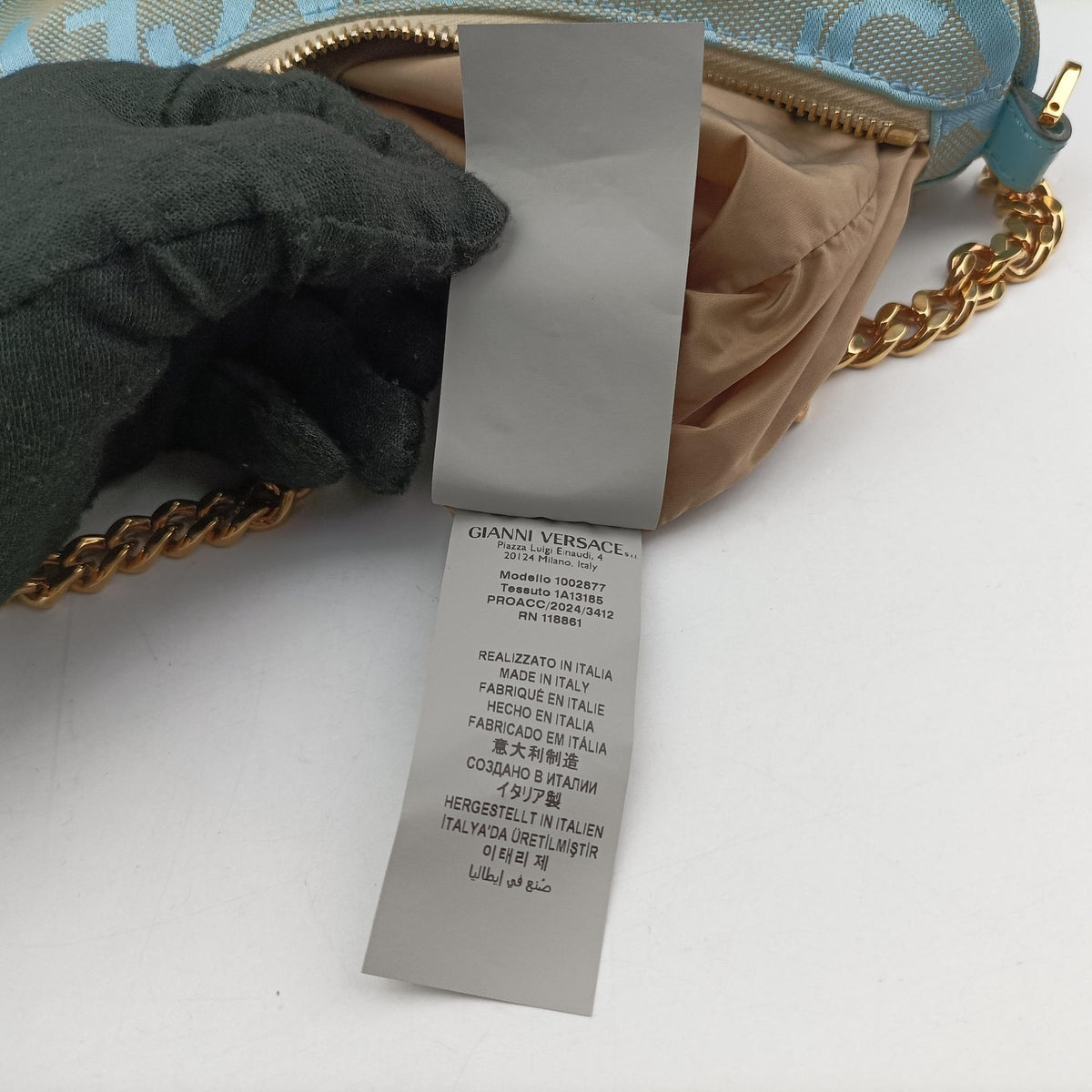 Secondhand VERSACE Medusa blue Fabric  shoulderbag | stylenewstar