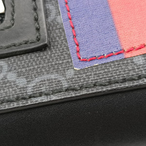 Vintage Gucci GG Supreme Courrier Messenger Black×Multicolour PVC coated canvas×Leather 474137 shoulderbag | stylenewstar