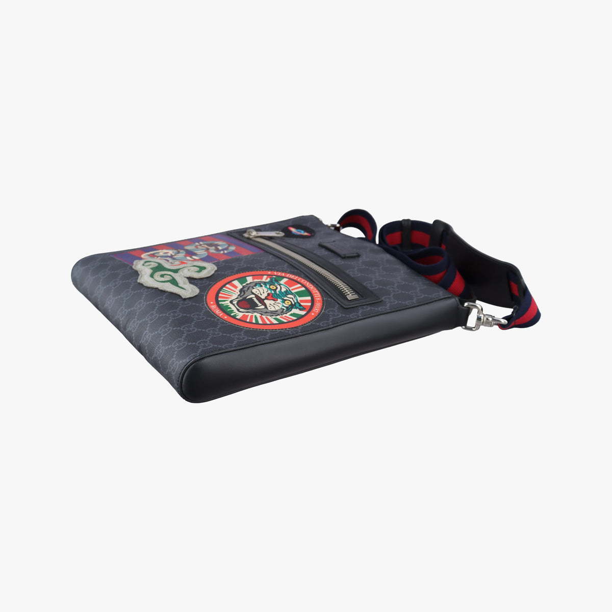 Vintage Gucci GG Supreme Courrier Messenger Black×Multicolour PVC coated canvas×Leather 474137 shoulderbag | stylenewstar