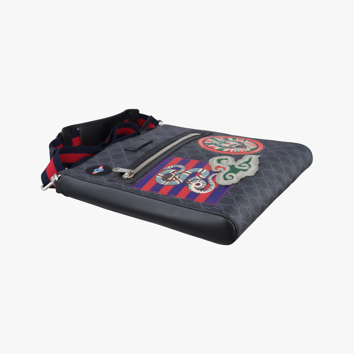 Vintage Gucci GG Supreme Courrier Messenger Black×Multicolour PVC coated canvas×Leather 474137 shoulderbag | stylenewstar