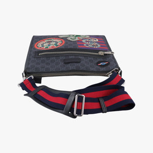 Vintage Gucci GG Supreme Courrier Messenger Black×Multicolour PVC coated canvas×Leather 474137 shoulderbag | stylenewstar