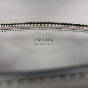 Pre-owned Prada Electra Studded Grey leather 1BD120 shoulderbag | stylenewstar