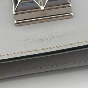 Pre-owned Prada Electra Studded Grey leather 1BD120 shoulderbag | stylenewstar