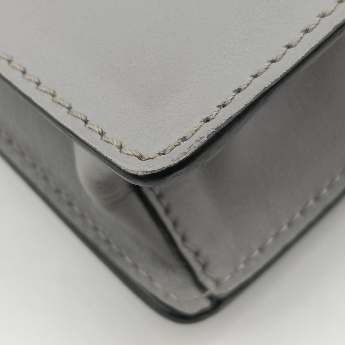 Pre-owned Prada Electra Studded Grey leather 1BD120 shoulderbag | stylenewstar