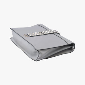 Pre-owned Prada Electra Studded Grey leather 1BD120 shoulderbag | stylenewstar