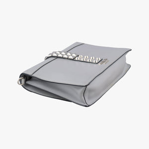 Pre-owned Prada Electra Studded Grey leather 1BD120 shoulderbag | stylenewstar