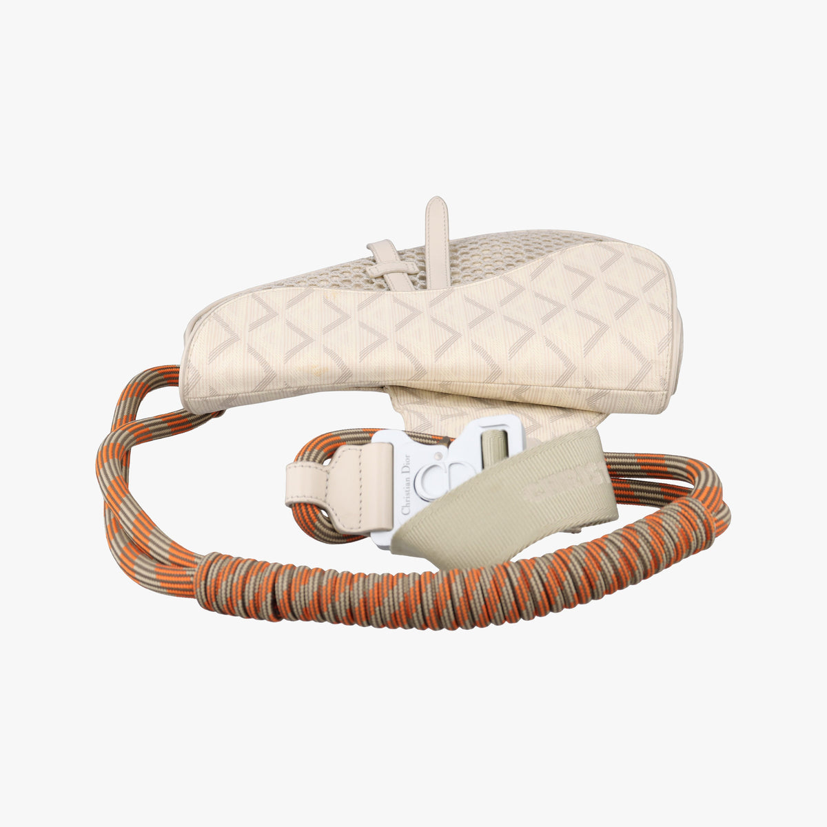 Pre-owned Christian Dior Saddle Beige PVC coated canvas × leather  bum bag/waist bag | stylenewstar
