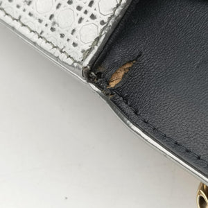 Pre-owned Christian Dior Diorama Silver Patent  shoulderbag | stylenewstar