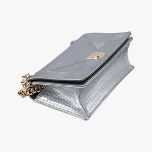 Pre-owned Christian Dior Diorama Silver Patent  shoulderbag | stylenewstar