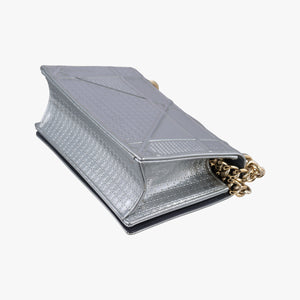 Pre-owned Christian Dior Diorama Silver Patent  shoulderbag | stylenewstar