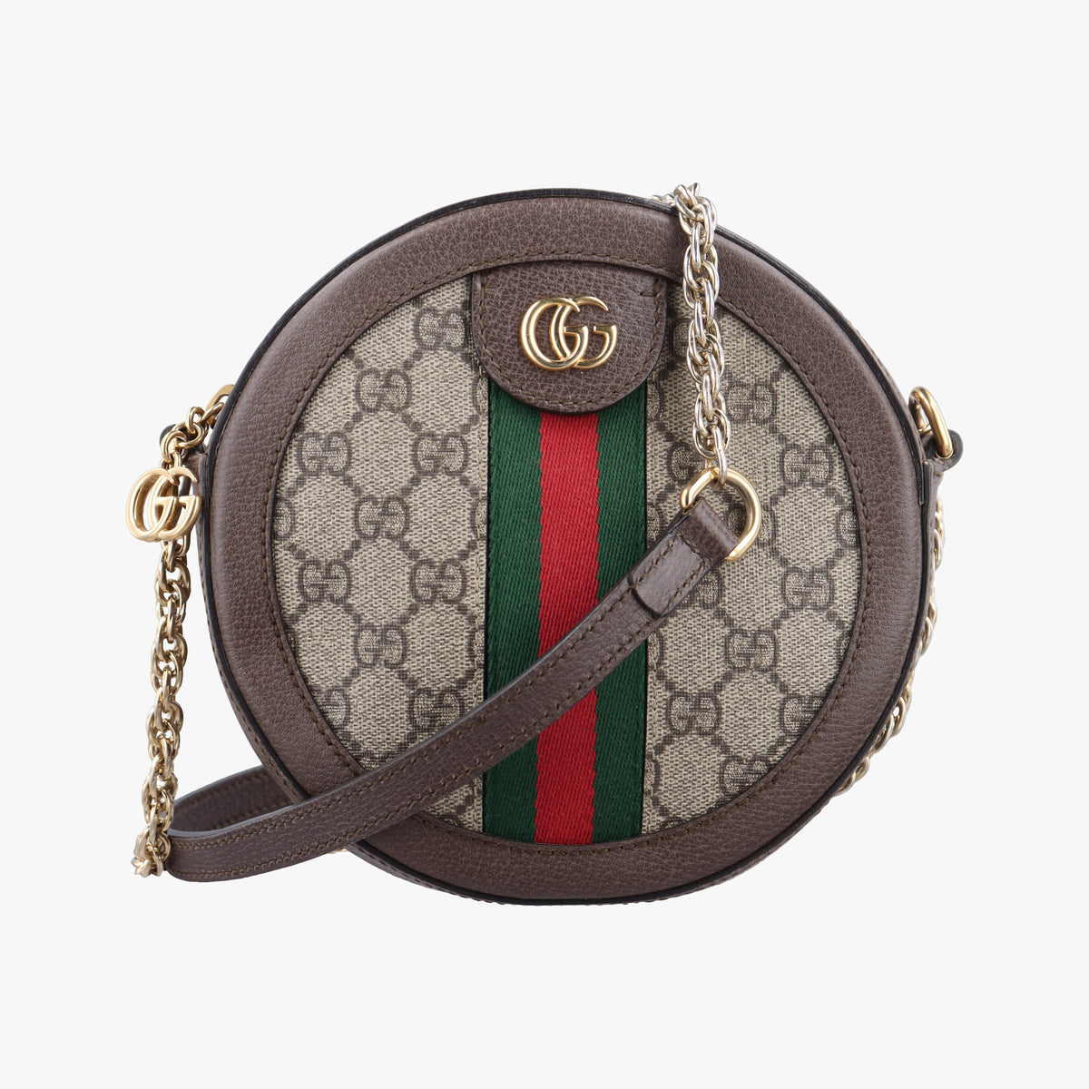 Pre-owned Gucci Ophidia Brown×beige PVC coated canvas×Leather 550618 shoulderbag | stylenewstar