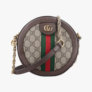 Pre-owned Gucci Ophidia Brown×beige PVC coated canvas×Leather 550618 shoulderbag | stylenewstar