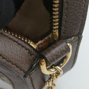 Pre-owned Gucci Ophidia Brown×beige PVC coated canvas×Leather 550618 shoulderbag | stylenewstar