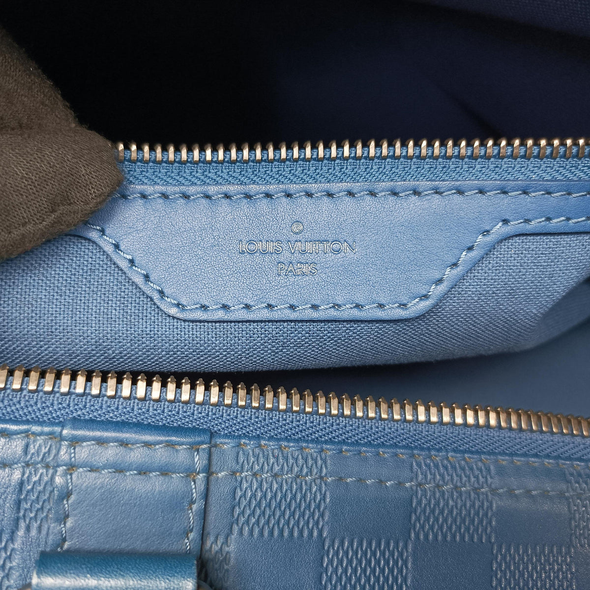 Pre-owned Louis Vuitton Keepall Bandouliere 45 Blue Damier Infini  shoulderbag | stylenewstar