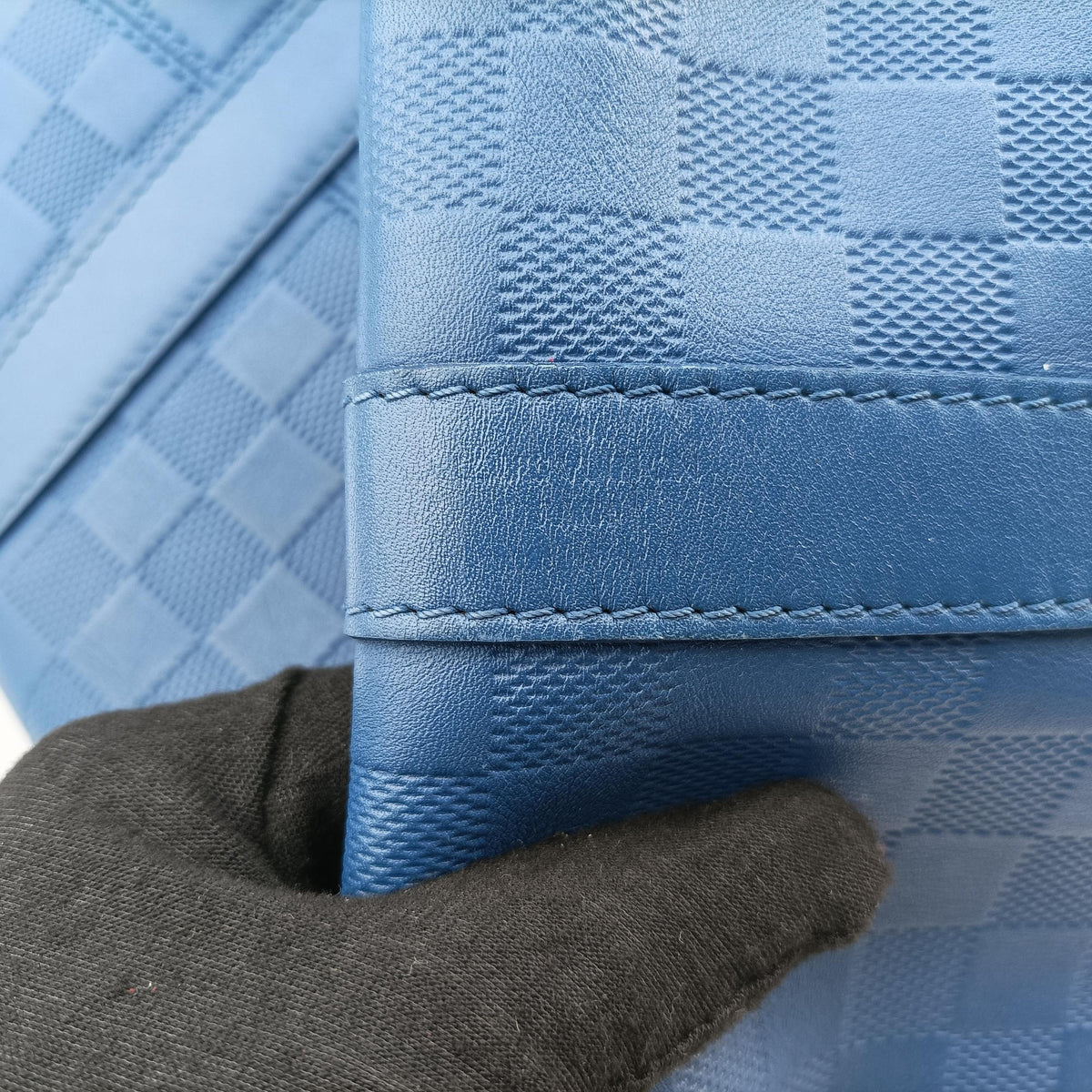 Pre-owned Louis Vuitton Keepall Bandouliere 45 Blue Damier Infini  shoulderbag | stylenewstar