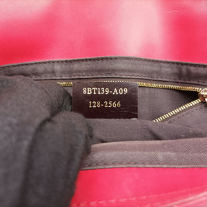 Pre-owned Fendi Baguette Chain Flap Red Leather 8BT139 shoulderbag | stylenewstar