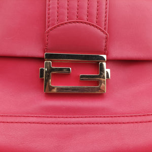 Pre-owned Fendi Baguette Chain Flap Red Leather 8BT139 shoulderbag | stylenewstar