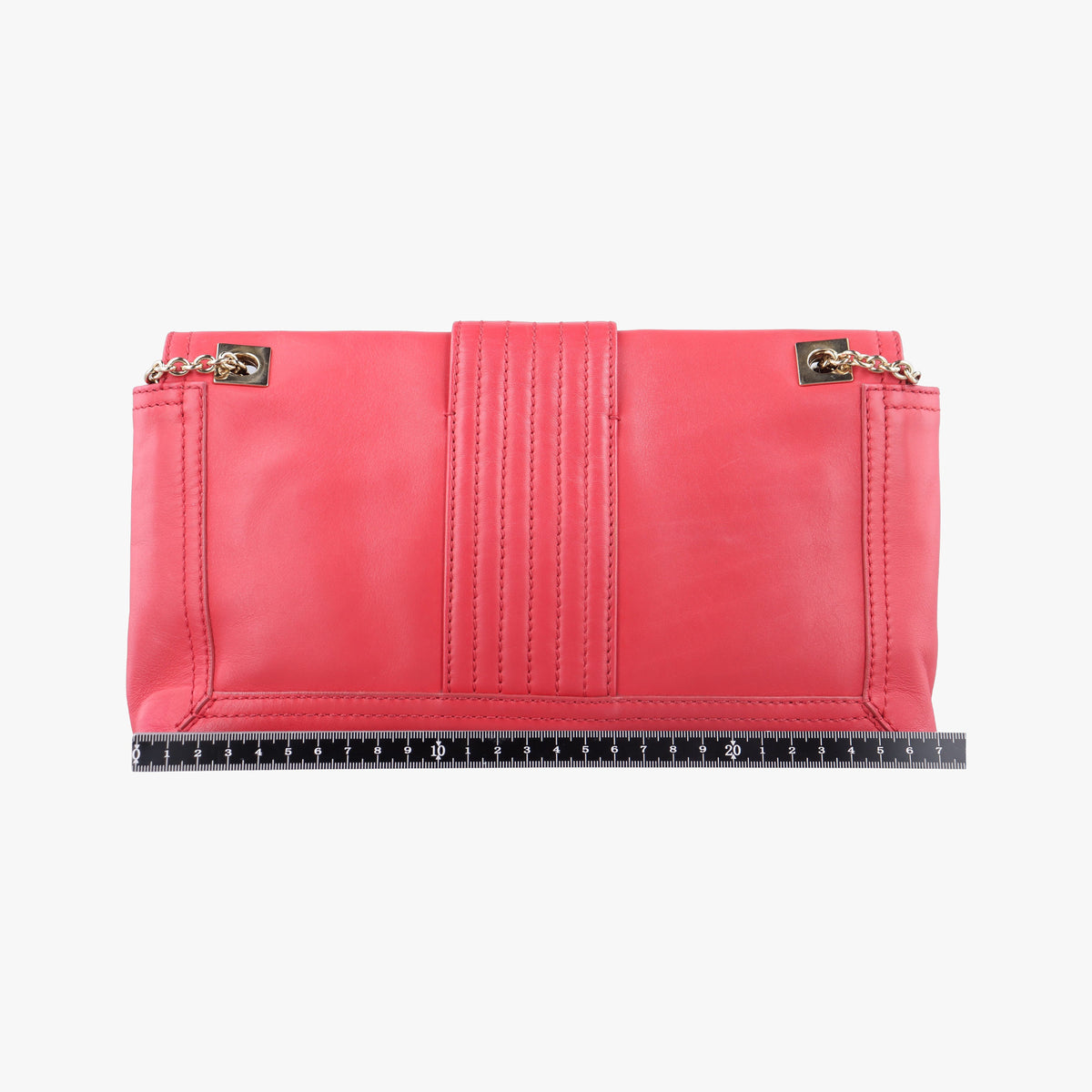 Pre-owned Fendi Baguette Chain Flap Red Leather 8BT139 shoulderbag | stylenewstar