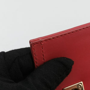 Pre-owned Fendi Baguette Chain Flap Red Leather 8BT139 shoulderbag | stylenewstar