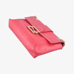 Pre-owned Fendi Baguette Chain Flap Red Leather 8BT139 shoulderbag | stylenewstar