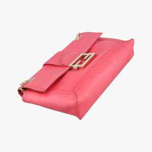 Pre-owned Fendi Baguette Chain Flap Red Leather 8BT139 shoulderbag | stylenewstar