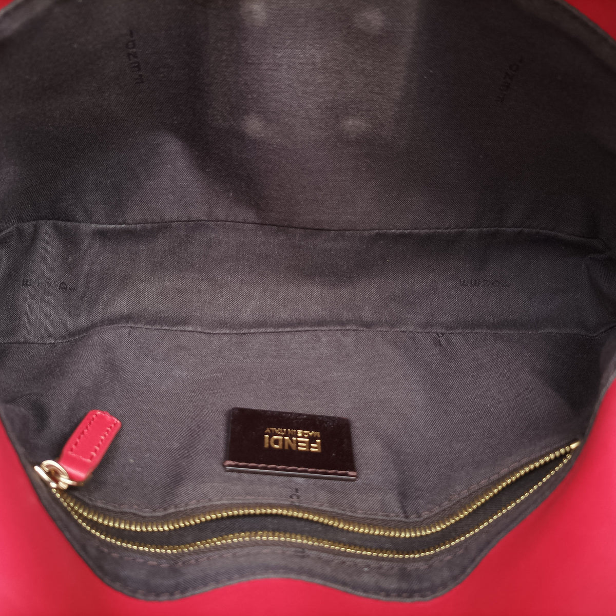 Pre-owned Fendi Baguette Chain Flap Red Leather 8BT139 shoulderbag | stylenewstar