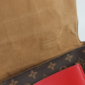 Pre-owned Louis Vuitton MARIGNAN Brown × Coquelicot Monogram Canvas×calf leather M44286 shoulderbag | stylenewstar