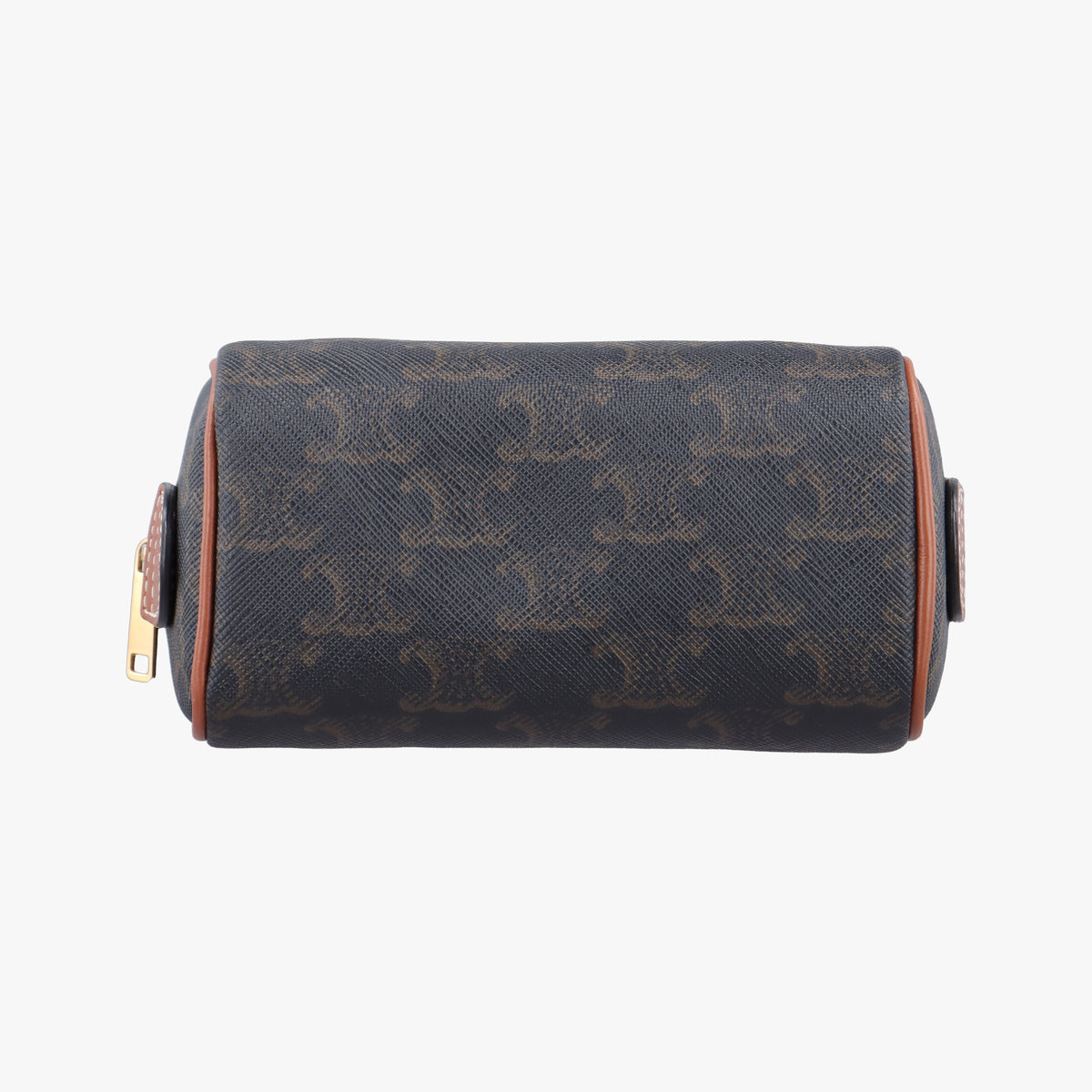 Pre-owned Celine Triomphe Boston Brown PVC coated canvas x leather  shoulderbag | stylenewstar