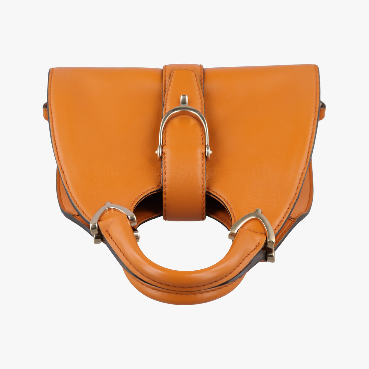 Pre-owned Gucci Stirrup Brown leather 277515 handbag | stylenewstar