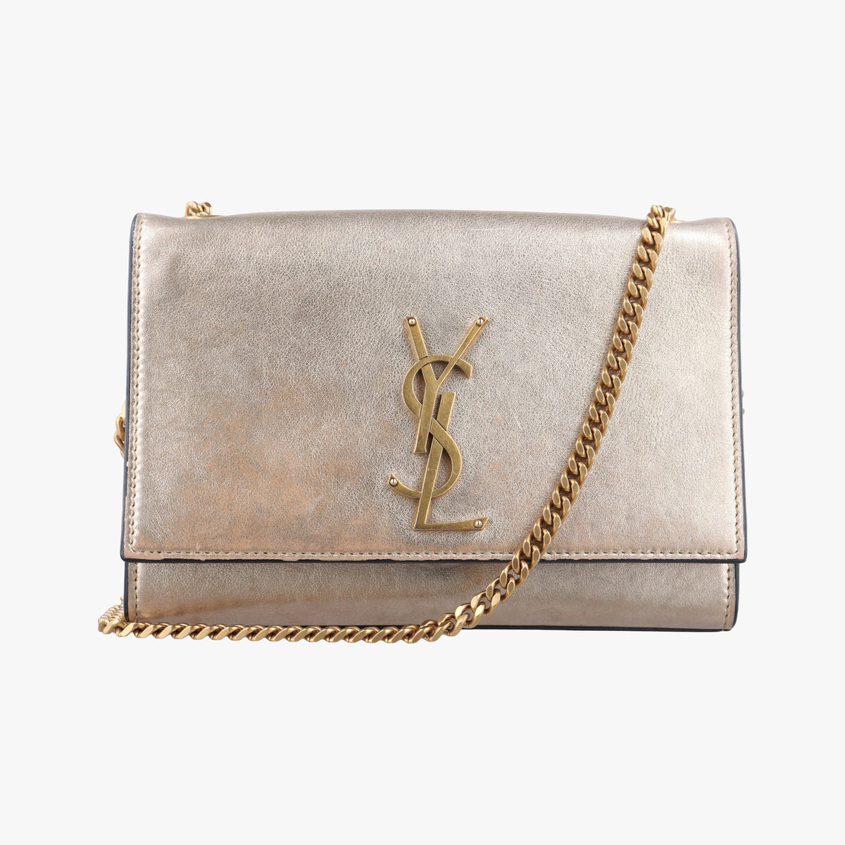 Pre-owned Yves Saint Laurent KATE Golden Leather 469390 shoulderbag | stylenewstar