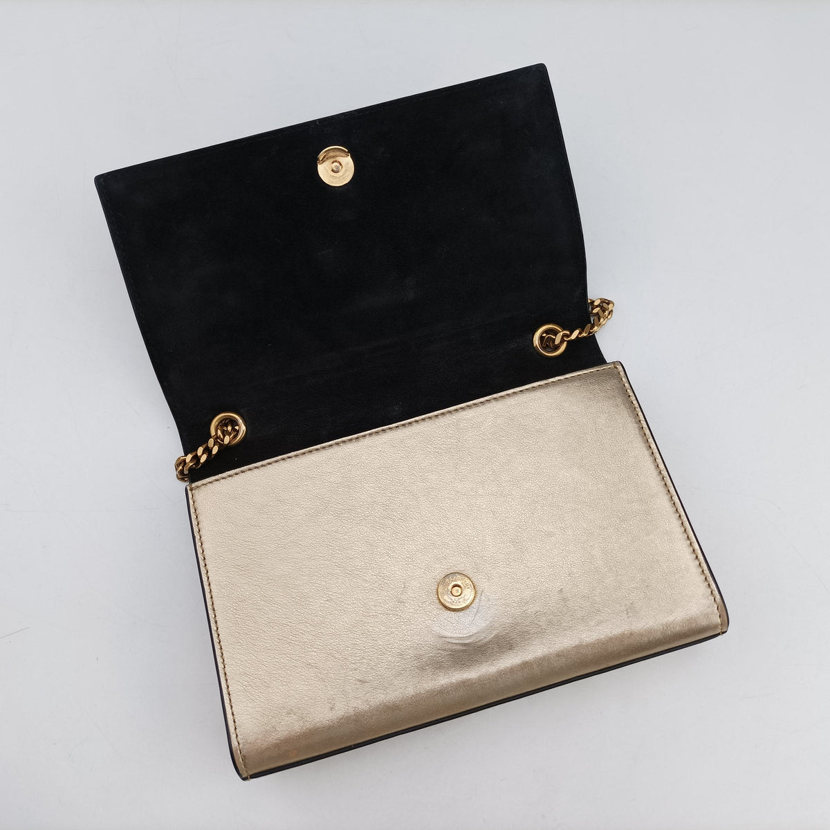 Pre-owned Yves Saint Laurent KATE Golden Leather 469390 shoulderbag | stylenewstar