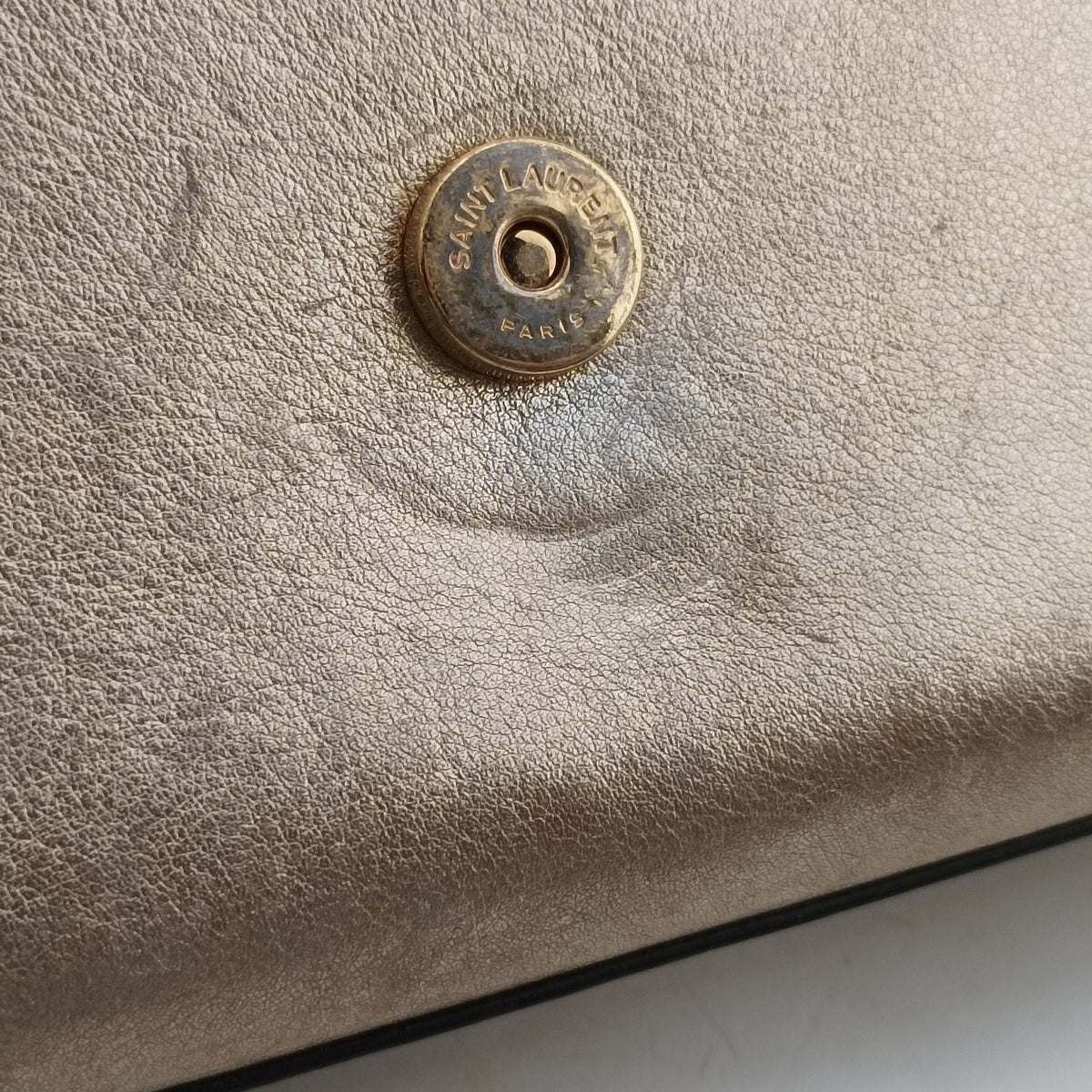 Pre-owned Yves Saint Laurent KATE Golden Leather 469390 shoulderbag | stylenewstar