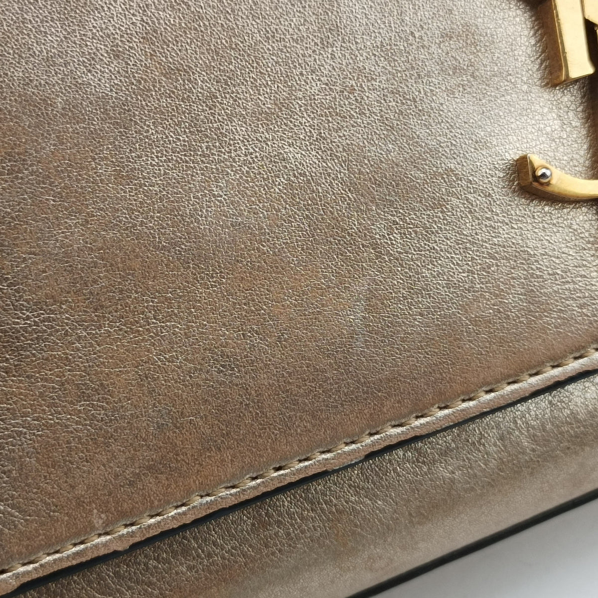 Pre-owned Yves Saint Laurent KATE Golden Leather 469390 shoulderbag | stylenewstar