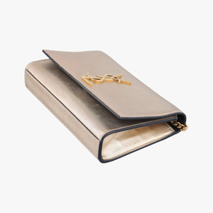 Pre-owned Yves Saint Laurent KATE Golden Leather 469390 shoulderbag | stylenewstar