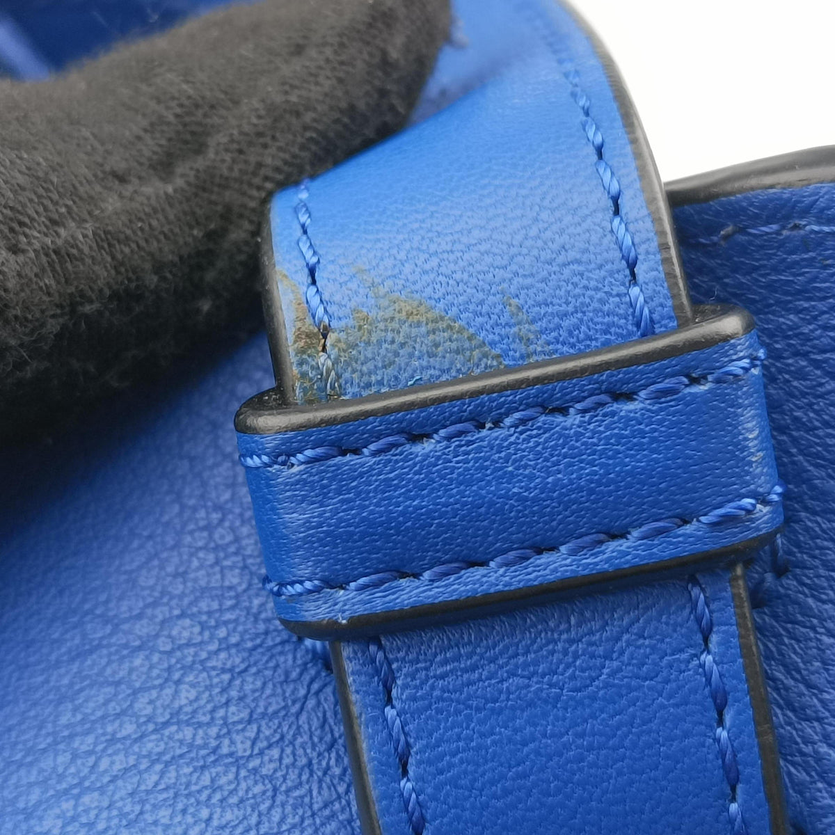 Secondhand Loewe Hammock Black×blue Leather  shoulderbag | stylenewstar