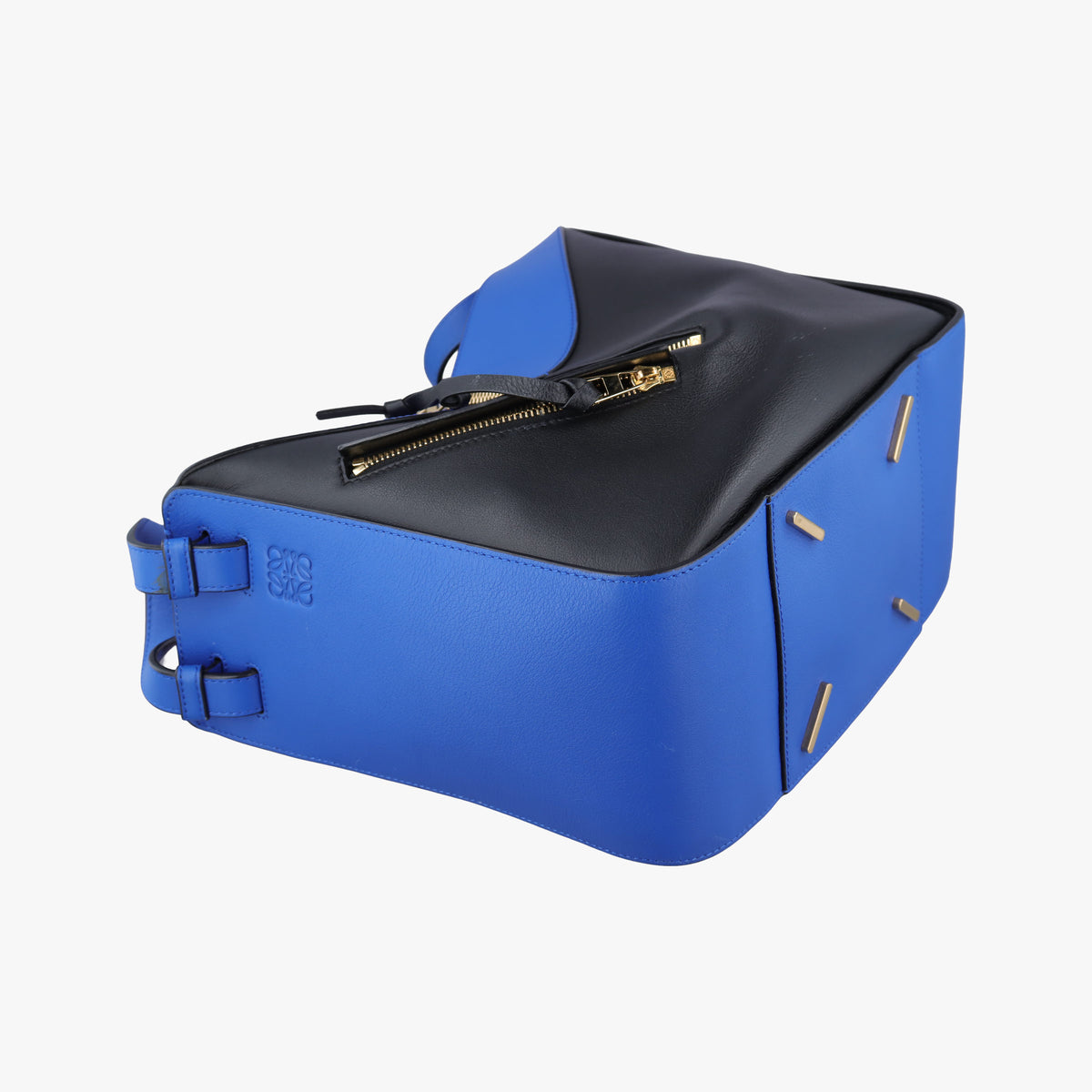 Secondhand Loewe Hammock Black×blue Leather  shoulderbag | stylenewstar