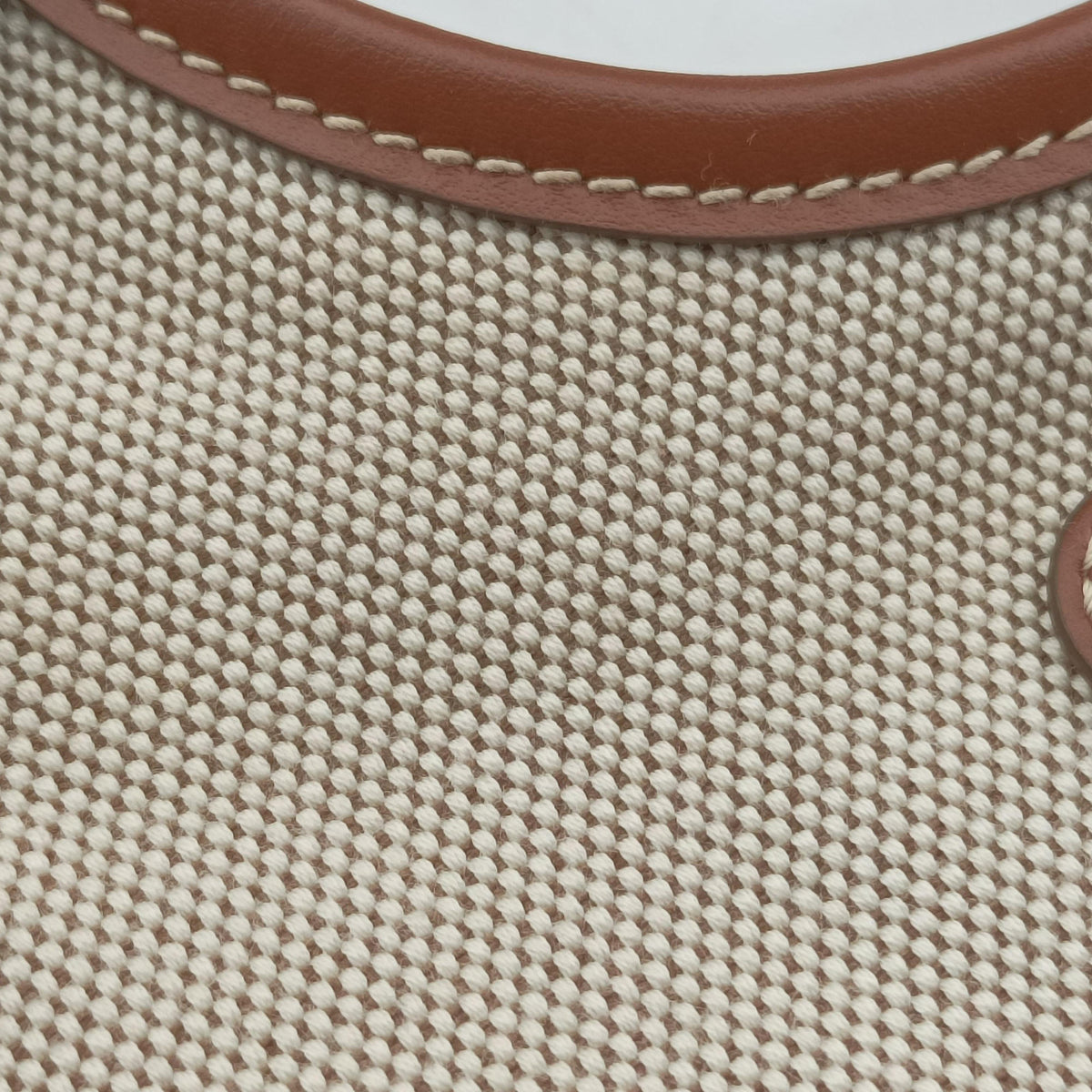 Pre-owned Miu Miu Ivy Ivory×Brown Canvas× leather 5BA281 handbag | stylenewstar