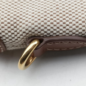 Pre-owned Miu Miu Ivy Ivory×Brown Canvas× leather 5BA281 handbag | stylenewstar