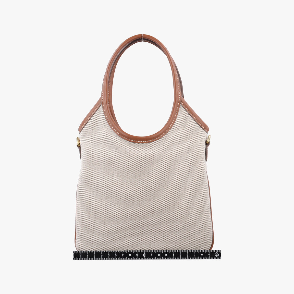 Pre-owned Miu Miu Ivy Ivory×Brown Canvas× leather 5BA281 handbag | stylenewstar