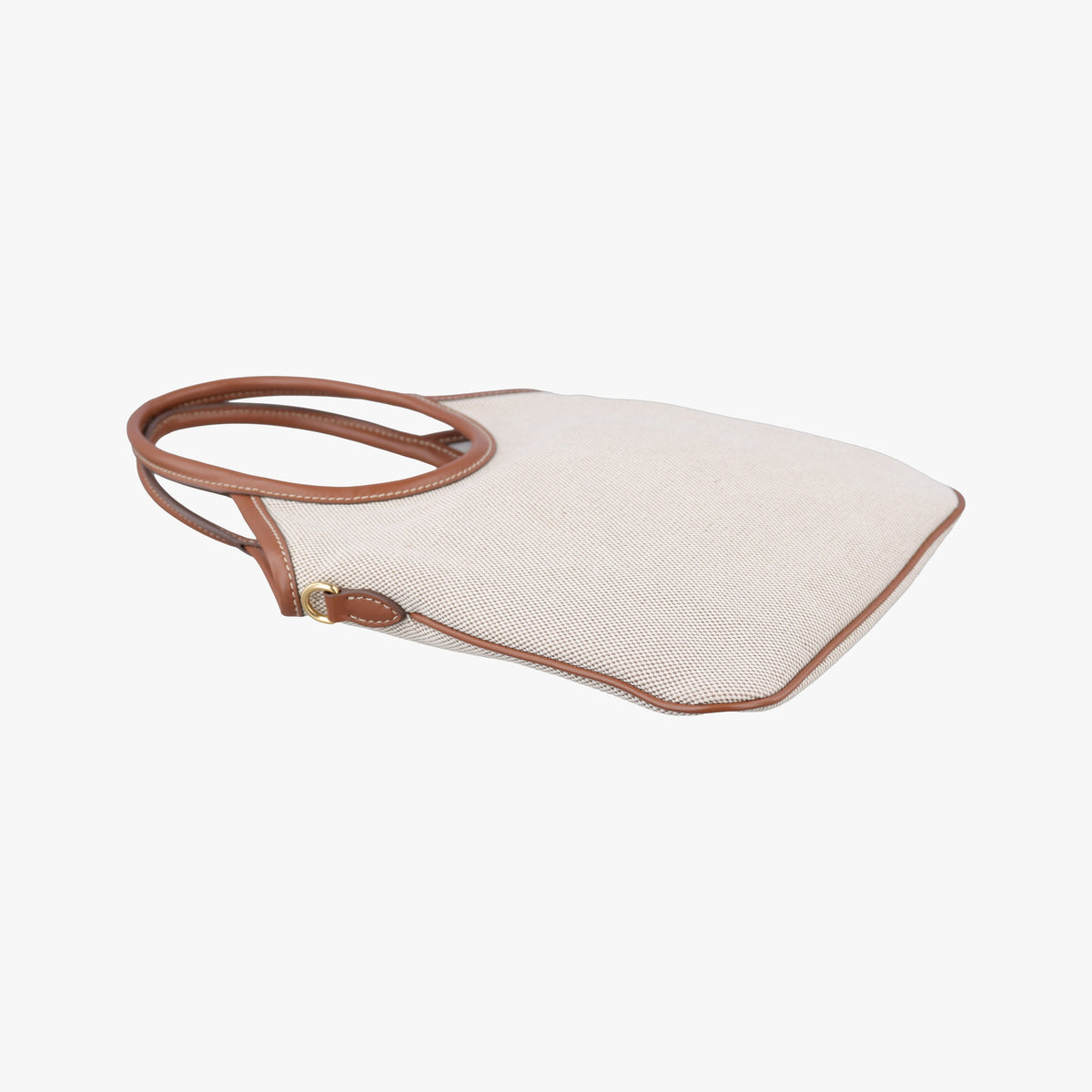 Pre-owned Miu Miu Ivy Ivory×Brown Canvas× leather 5BA281 handbag | stylenewstar